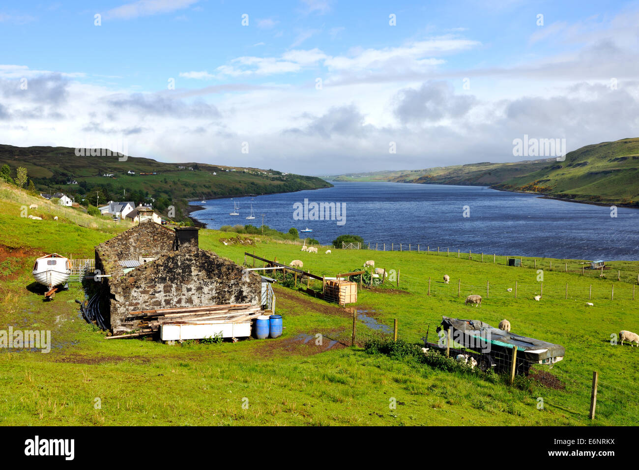 L'original croft house à Langal, Carbost, Isle of Skye, Scotland Banque D'Images