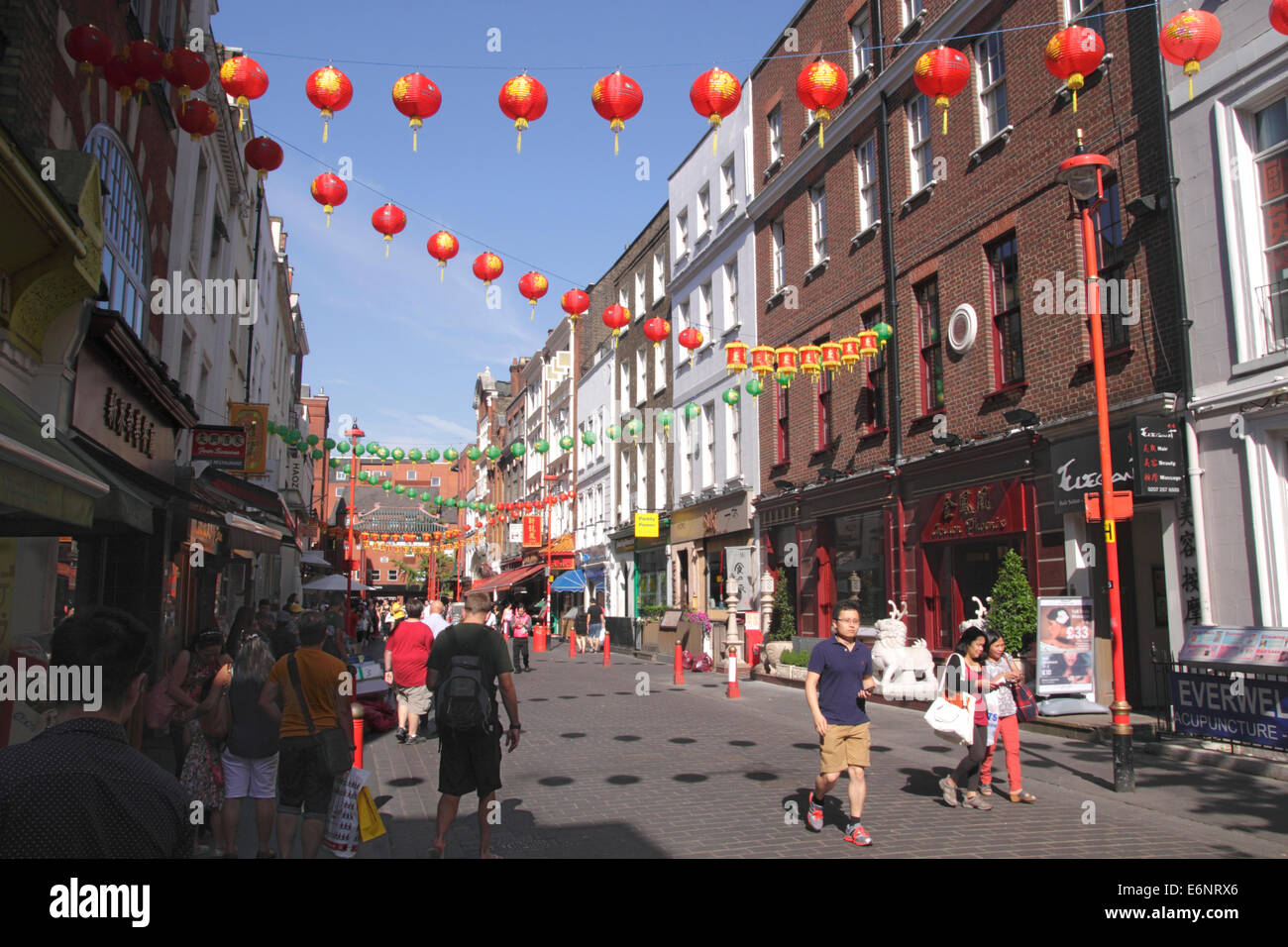 Gerrard Street Chinatown Londres Juillet 2014 Banque D'Images