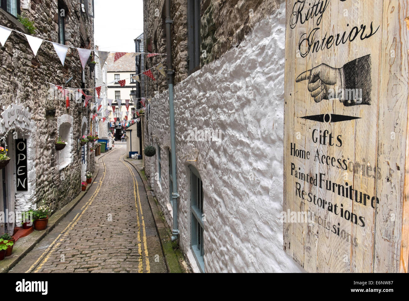 Dans les ruelles, Barbican de Plymouth Plymouth, Devon, England, UK Banque D'Images