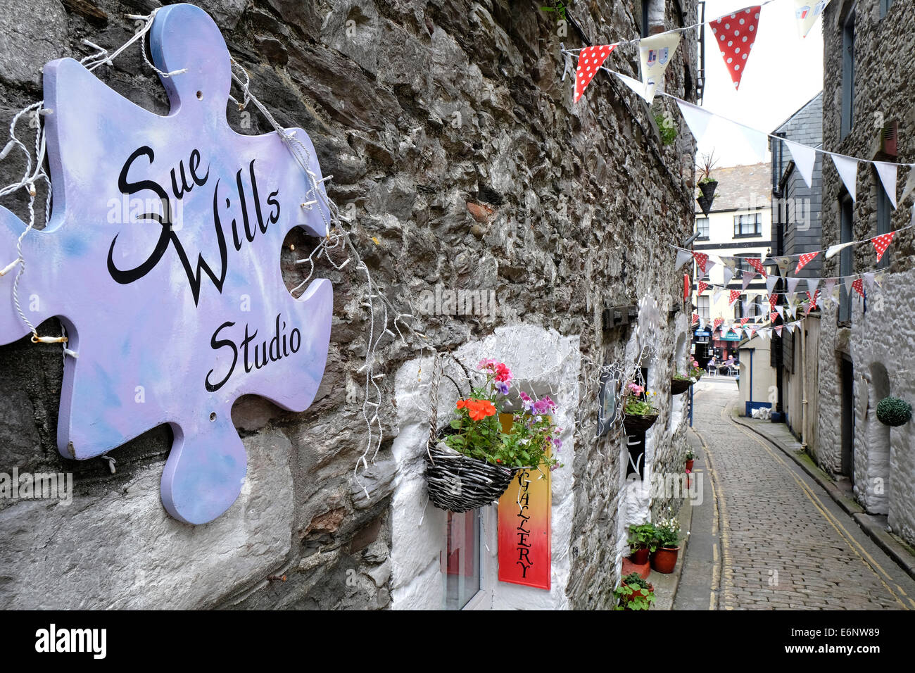 Dans les ruelles, Barbican de Plymouth Plymouth, Devon, England, UK Banque D'Images