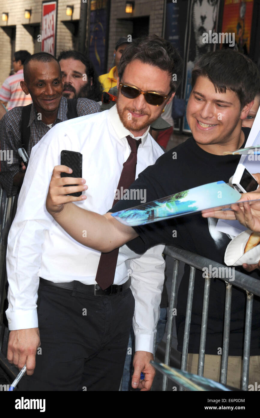 New York, États-Unis. 27 août, 2014. James McAvoy visites 'le Late Show with David Letterman" à l'Ed Ssullivan Theater à New York le 27 août 2014. Dpa : Crédit photo alliance/Alamy Live News Banque D'Images