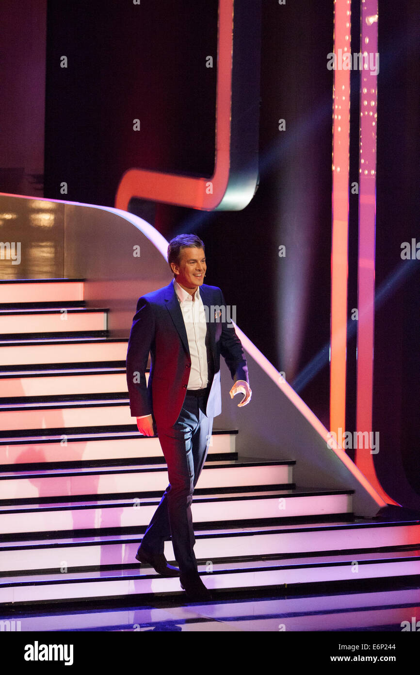 L'allemand Wetten Dass... ? ZDF TV Show en direct de Düsseldorf. Comprend : Markus Lanz Où : Duesseldorf, Allemagne Quand : 22 Mars 2014 Banque D'Images