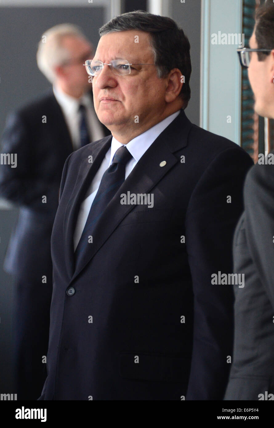 Berlin, Allemagne. 28 août, 2014. Le Président de la Commission européenne, Jose Manuel Barroso assiste à la "Conférence des Balkans de l'Ouest" à la chancellerie à Berlin, le 28 août 2014, visant à soutenir la situation économique et politique dans la région de l'Europe du Sud-Est. PHOTO : JOHN MACDOUGALL/dpa/Alamy Live News Banque D'Images