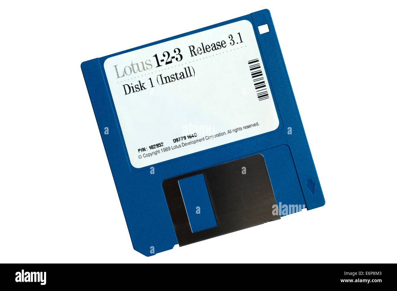 Un Lotus 1-2-3 version 3.1 programme de feuille de disquette. Banque D'Images