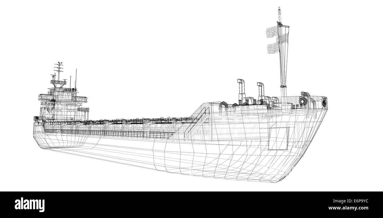 Modèle Cargo chaland structure de corps, modèle de fil Banque D'Images