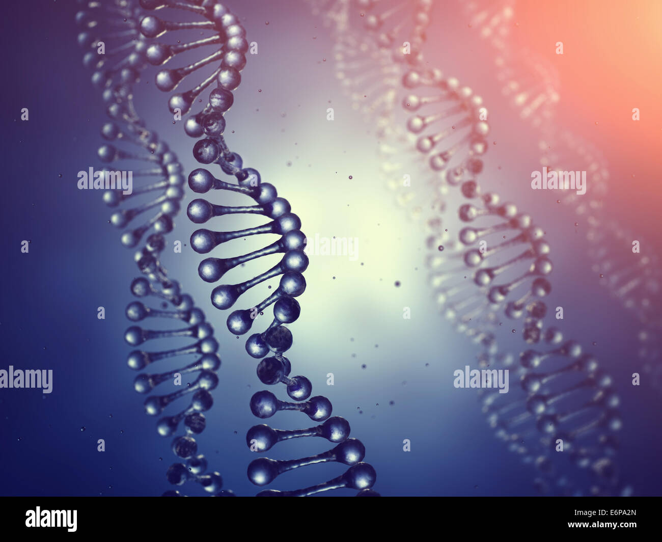 Les molécules d'ADN en double hélice concept , génie génétique Banque D'Images