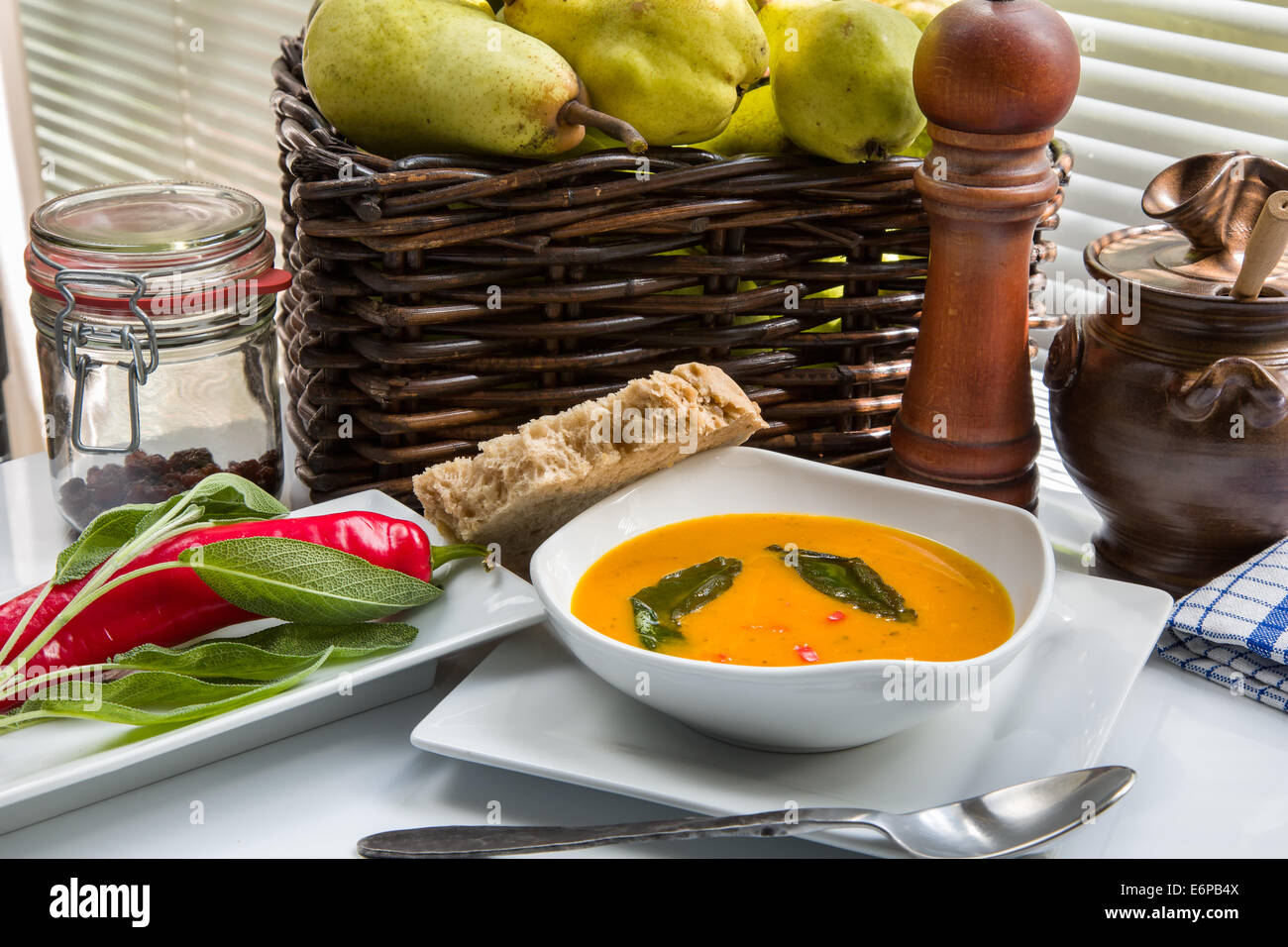 Soupe au potiron est un traditionnel aliments d'automne Banque D'Images