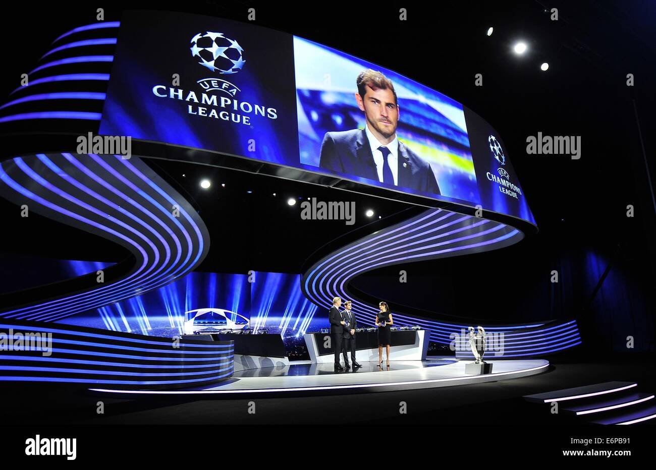 Monte Carlo, Monaco. 28 août, 2014. Le gardien du Real Madrid Iker Casillas lors de l'UEFA Champions League 2014 - 15 Tirage au Grimaldi Forum. Credit : Marcio Machado/ZUMA/Alamy Fil Live News Banque D'Images