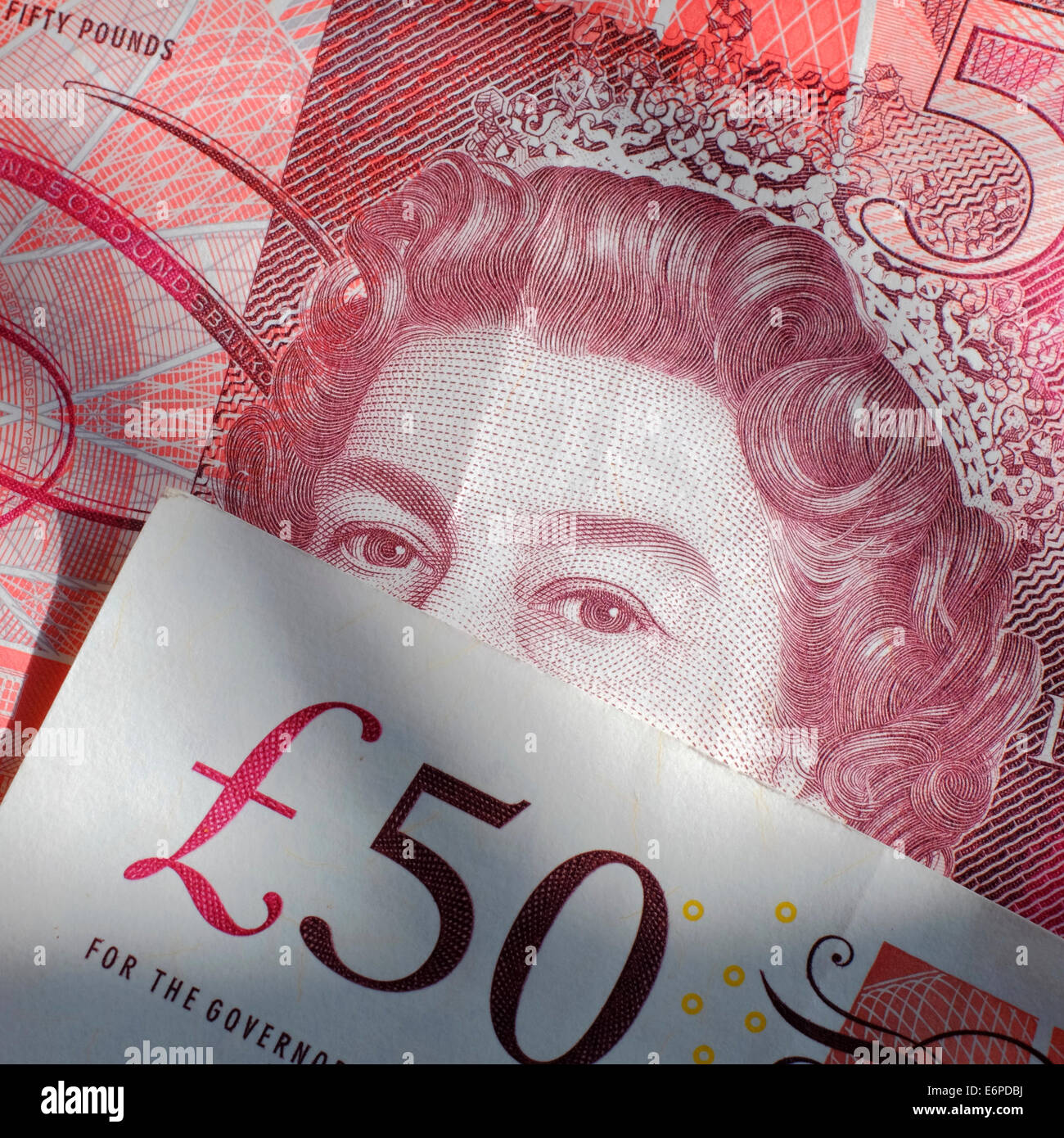 Cinquante britannique pound note Banque D'Images