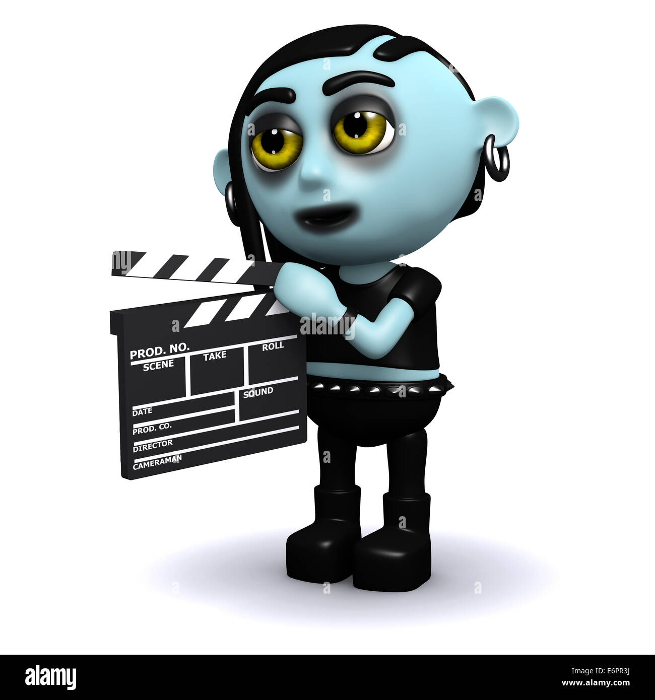 3D render of a punk goth une exploitation clapper board Banque D'Images