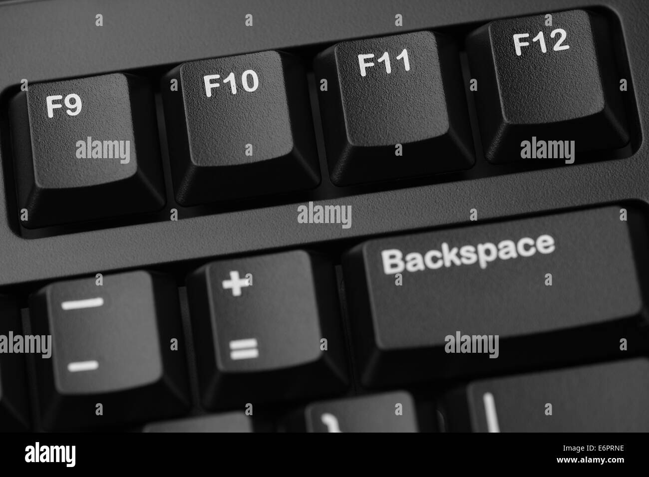 Touches de fonction du clavier de l'ordinateur noir (F9, F10, F11, F12) Banque D'Images