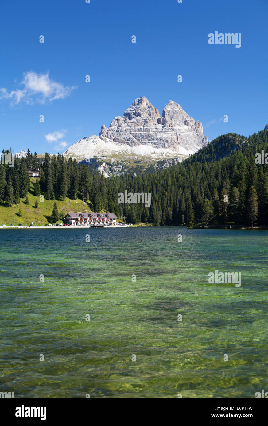 Tre Cime di Lavaredo, Dolomites de Sexten, le lac de Misurina, Misurina, Vénétie, province de Belluno, Italie Banque D'Images