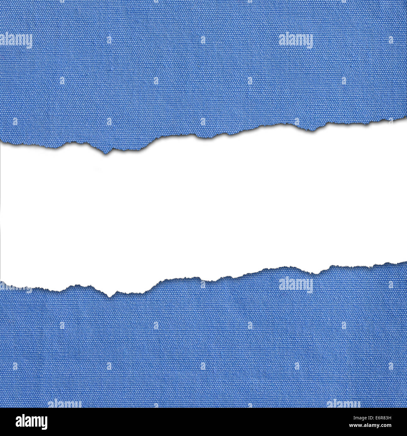 Contexte faite de tissu bleu avec rayures espace texte blanc Banque D'Images