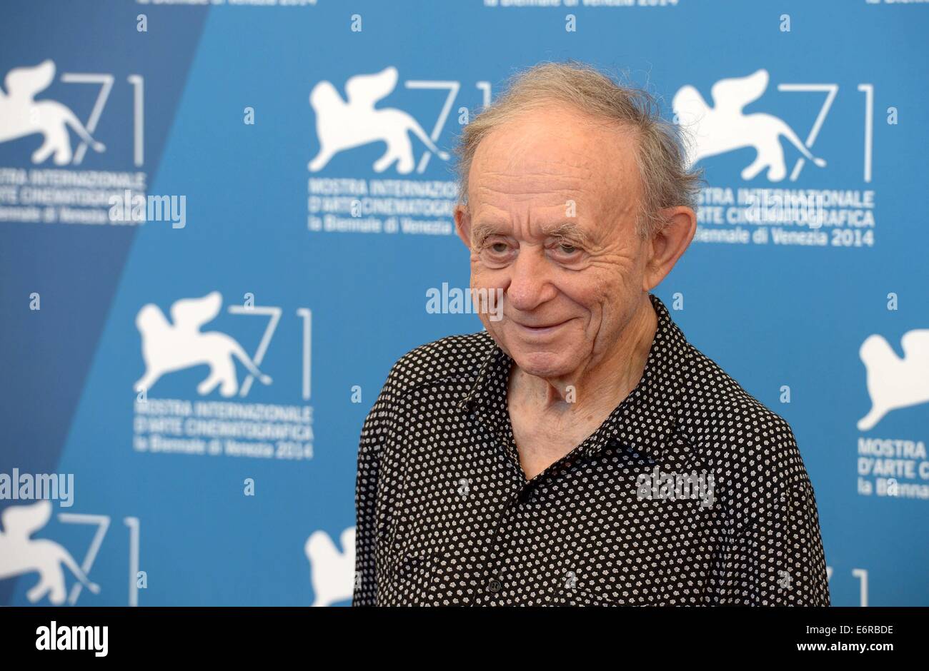 Venise. 29 août, 2014. Frederick Wiseman Directeur nous pose au cours de la photo pour le Lion d'or pour les réalisations de toute une vie de la 71e Festival International du Film de Venise, à Lido de Venise, l'Italie le 29 août. 2014. Credit : Liu Lihang/Xinhua/Alamy Live News Banque D'Images