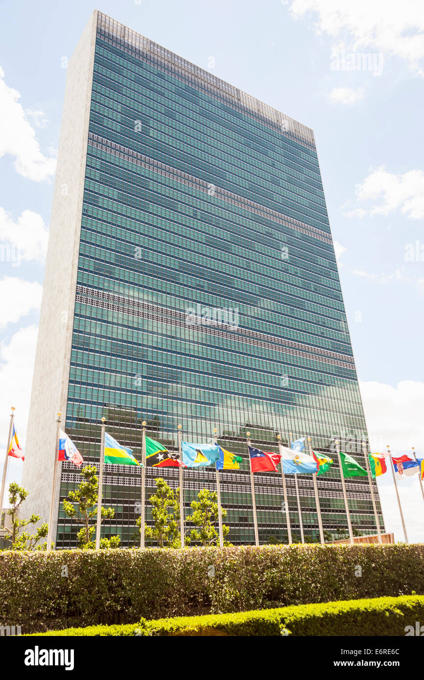 United Nations Building, Bâtiment du Secrétariat, Manhattan, New York City, New York, USA Banque D'Images