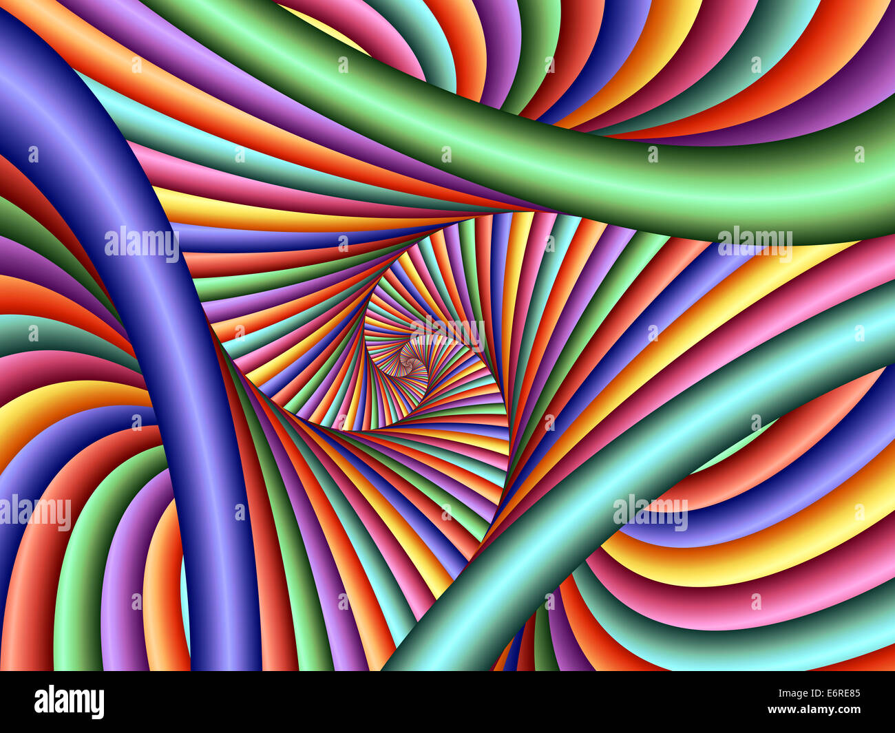 Belle Spirale Arc-en-ciel psychédélique Banque D'Images