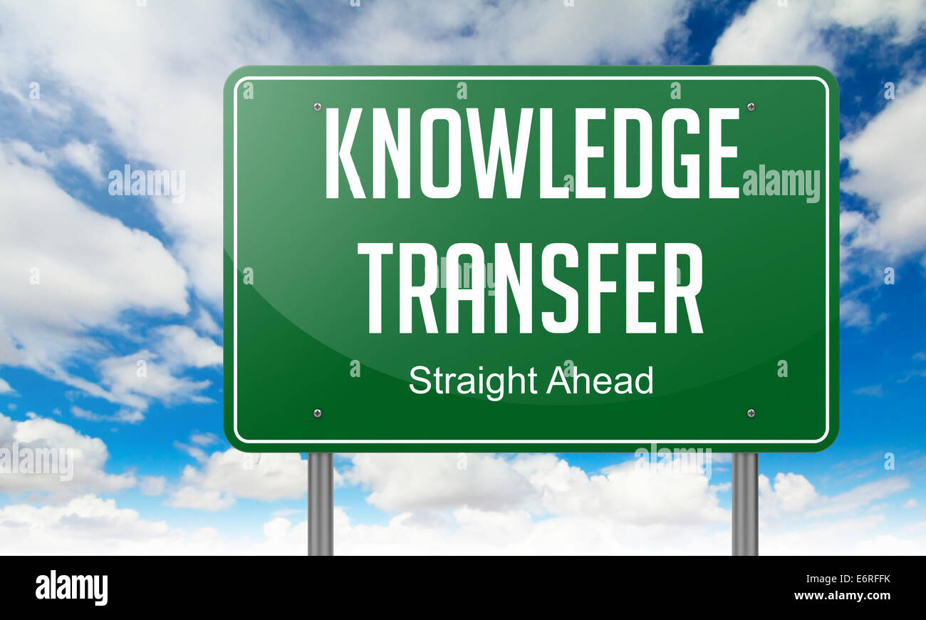 Le transfert de connaissances sur la route panneau. Banque D'Images