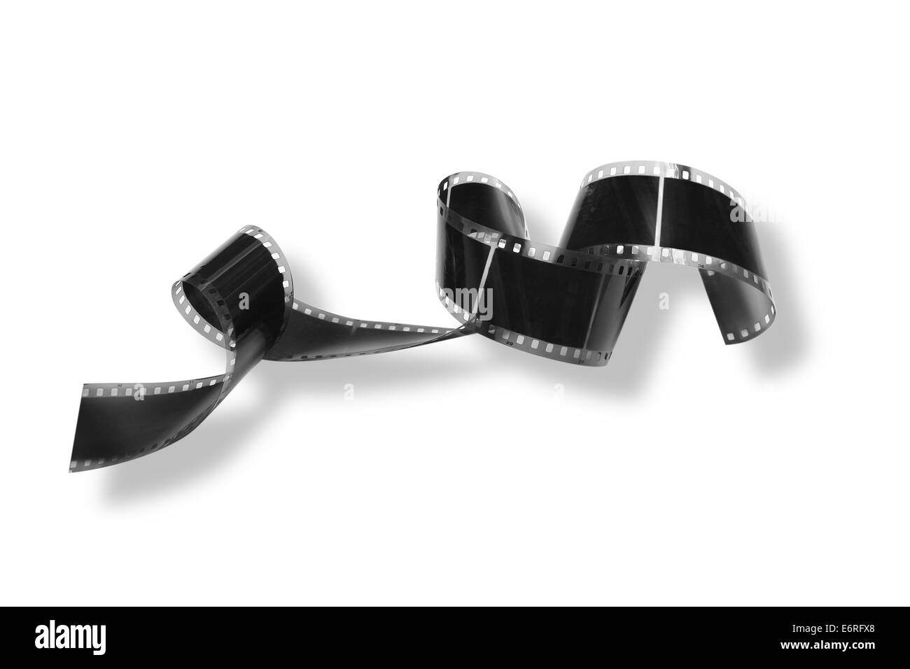 Vieux film monochrome sur fond blanc Banque D'Images