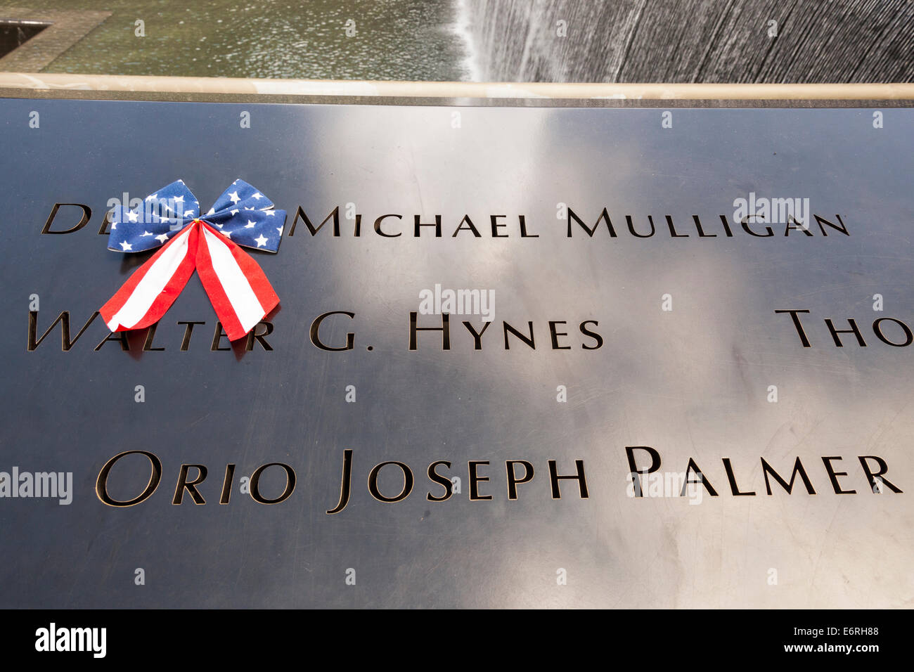 Les noms des 11 septembre 2001, victimes, Mémorial National du 11 septembre World Trade Center, Manhattan, New York City, New York, USA Banque D'Images