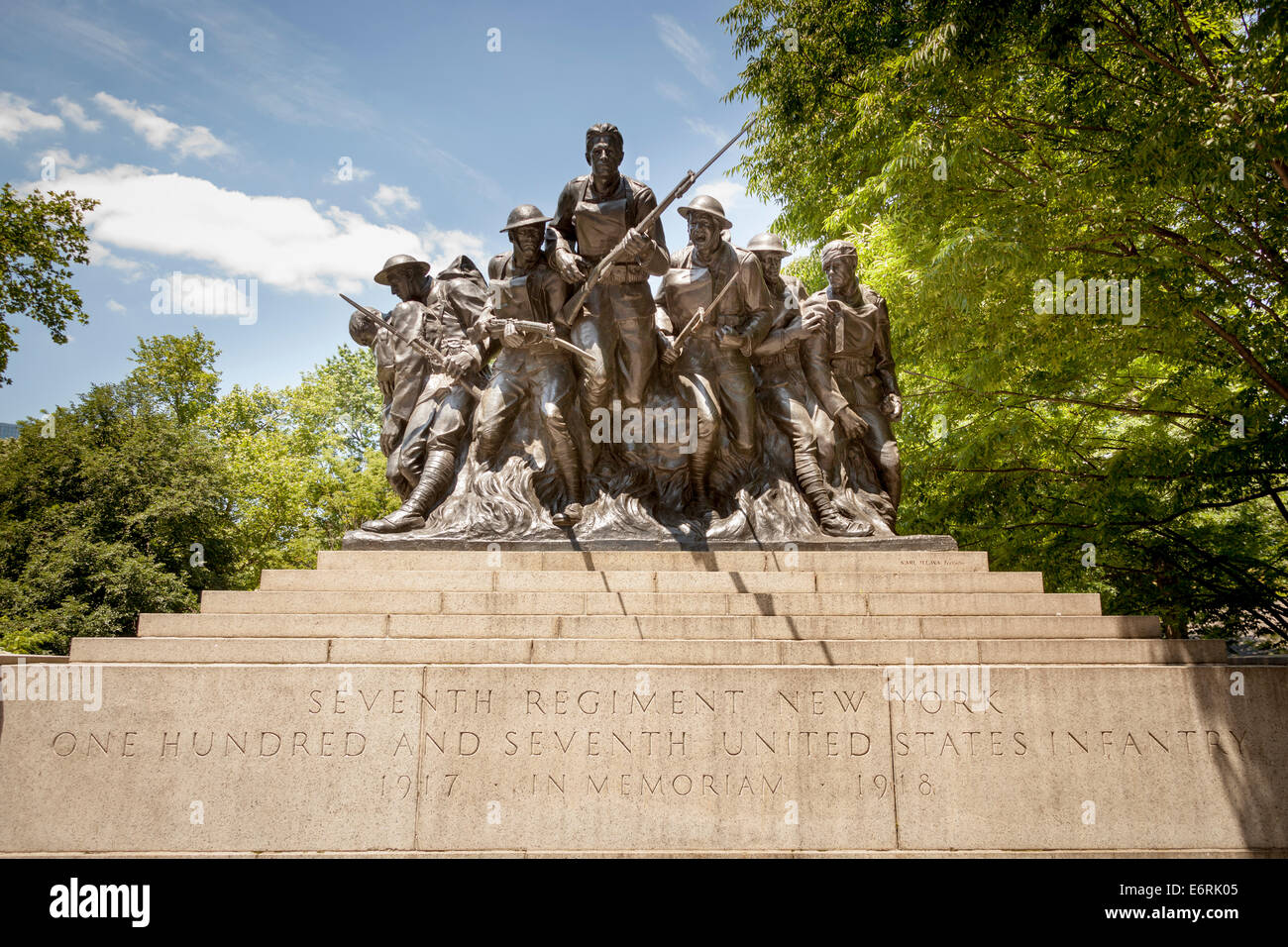 107e Régiment septième United States Infantry Memorial, Central Park, 5th Avenue, Manhattan, New York City, New York, USA Banque D'Images