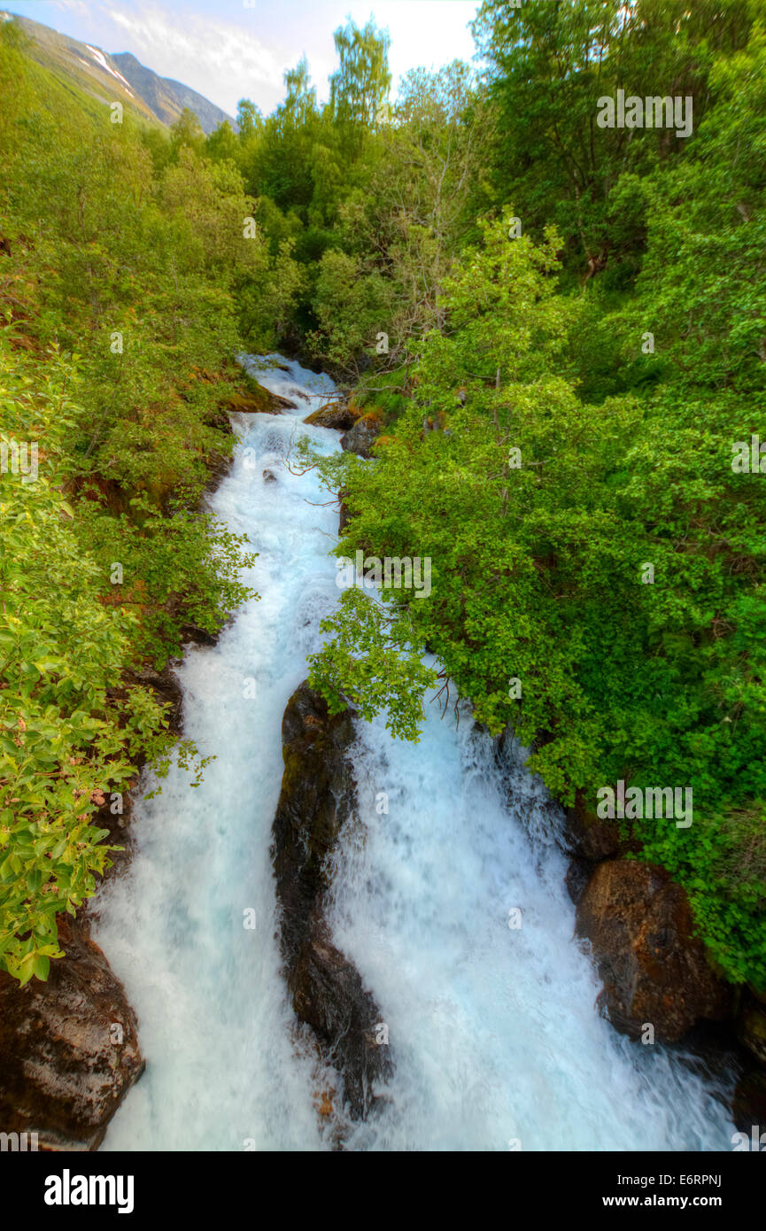 Du nord des Cascades fjords norvégiens. Banque D'Images