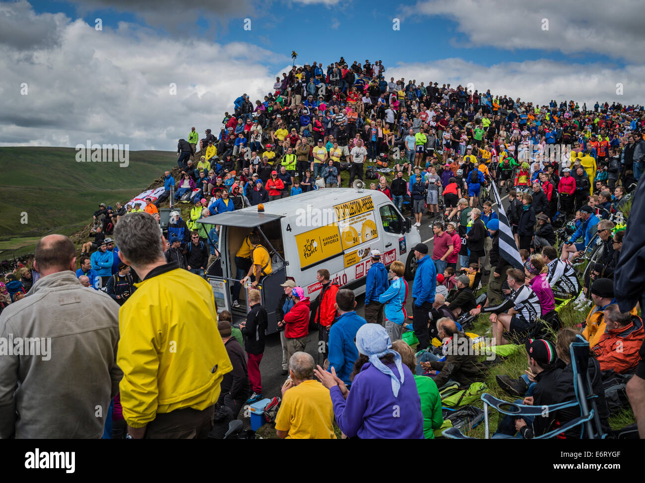 2014 Tour de France dans le Yorkshire sur le col des papillons Banque D'Images 2014 Tour de France dans le Yorkshire sur le col des papillons Banque D'Images