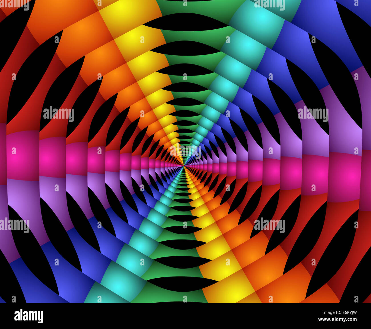 Belle Spirale Arc-en-ciel psychédélique Banque D'Images