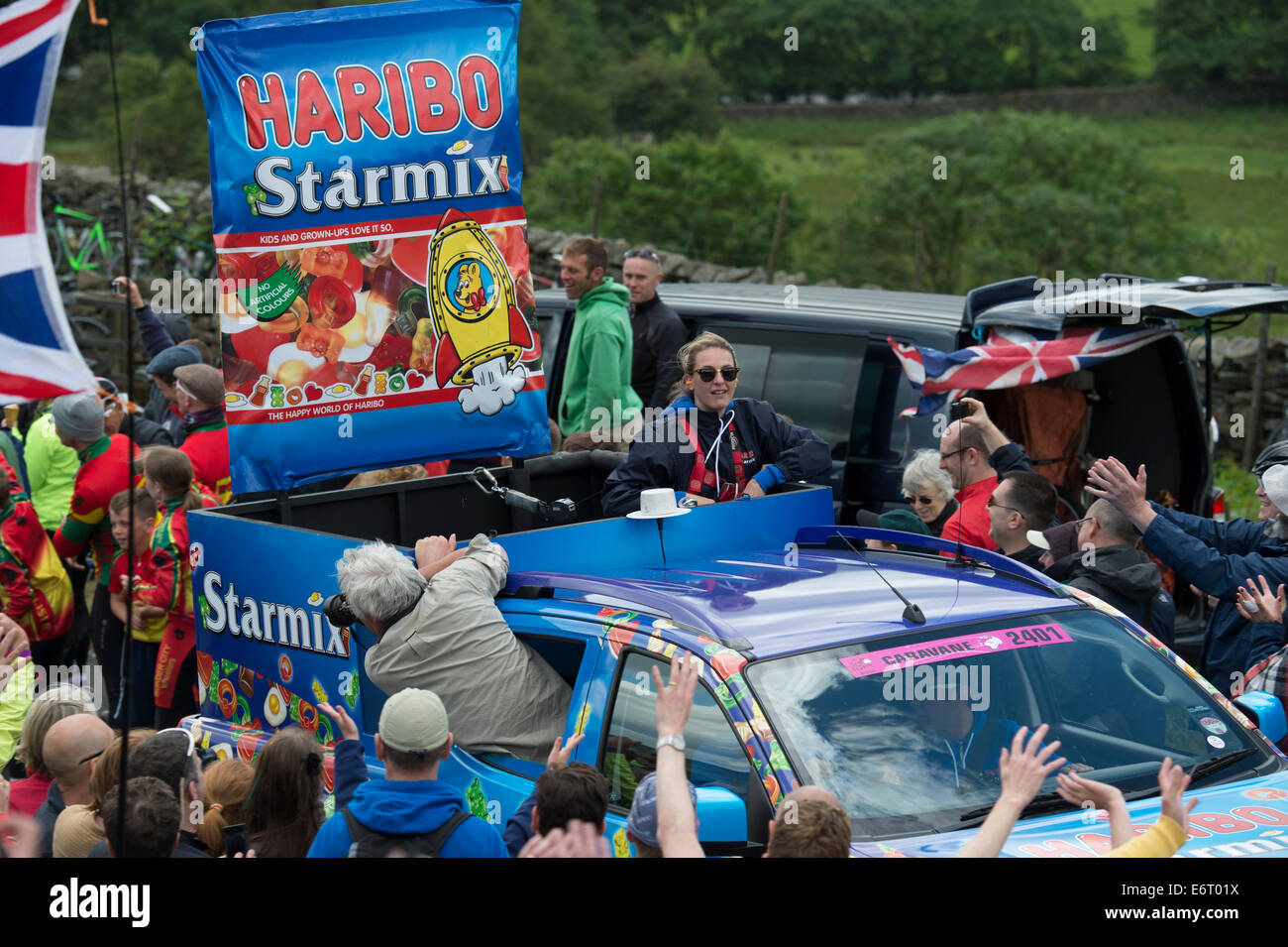 2014 Tour de France dans le Yorkshire sur le col des papillons Banque D'Images 2014 Tour de France dans le Yorkshire sur le col des papillons Banque D'Images