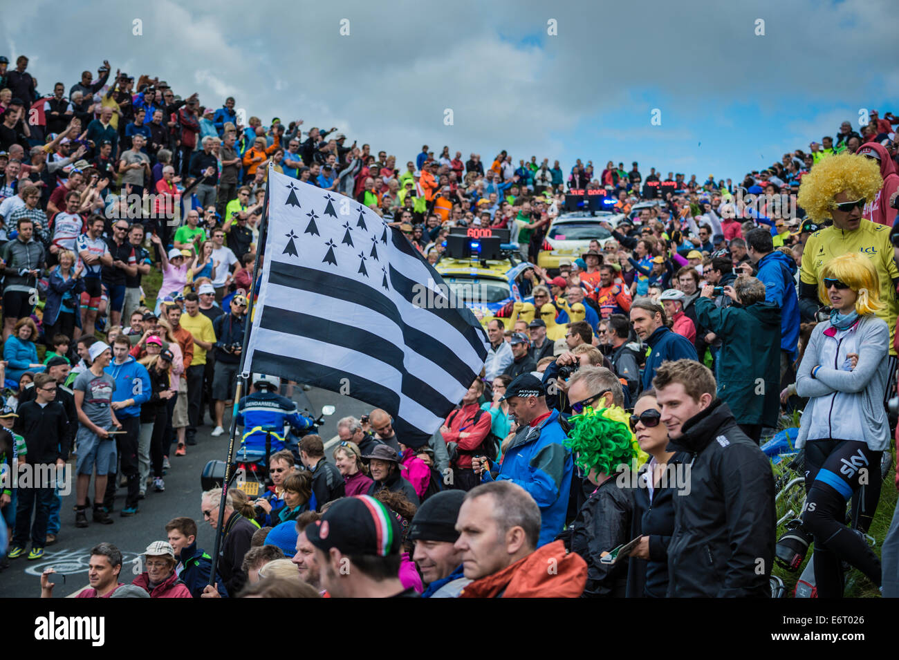 2014 Tour de France dans le Yorkshire sur le col des papillons Banque D'Images 2014 Tour de France dans le Yorkshire sur le col des papillons Banque D'Images