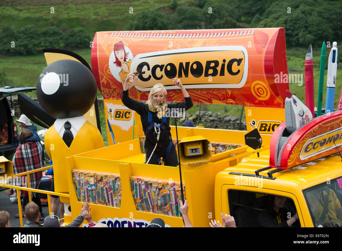 2014 Tour de France dans le Yorkshire sur le col des papillons Banque D'Images 2014 Tour de France dans le Yorkshire sur le col des papillons Banque D'Images