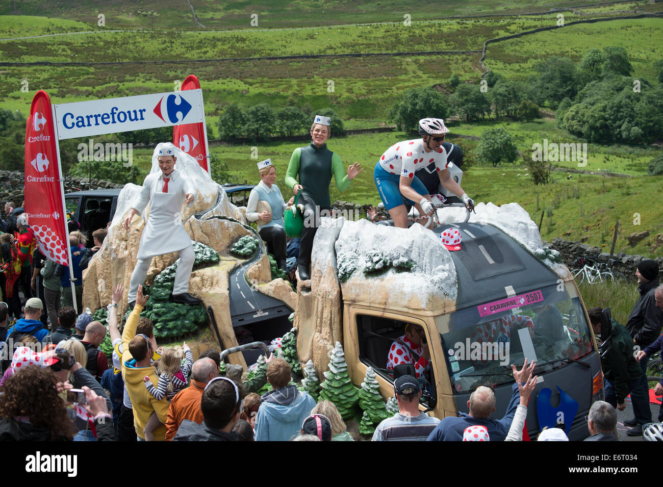 2014 Tour de France dans le Yorkshire sur le col des papillons Banque D'Images