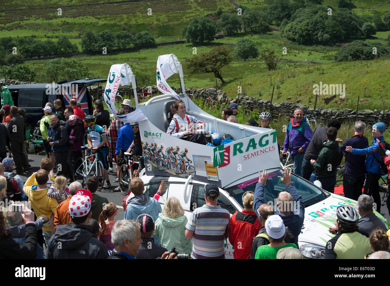 2014 Tour de France dans le Yorkshire sur le col des papillons Banque D'Images 2014 Tour de France dans le Yorkshire sur le col des papillons Banque D'Images
