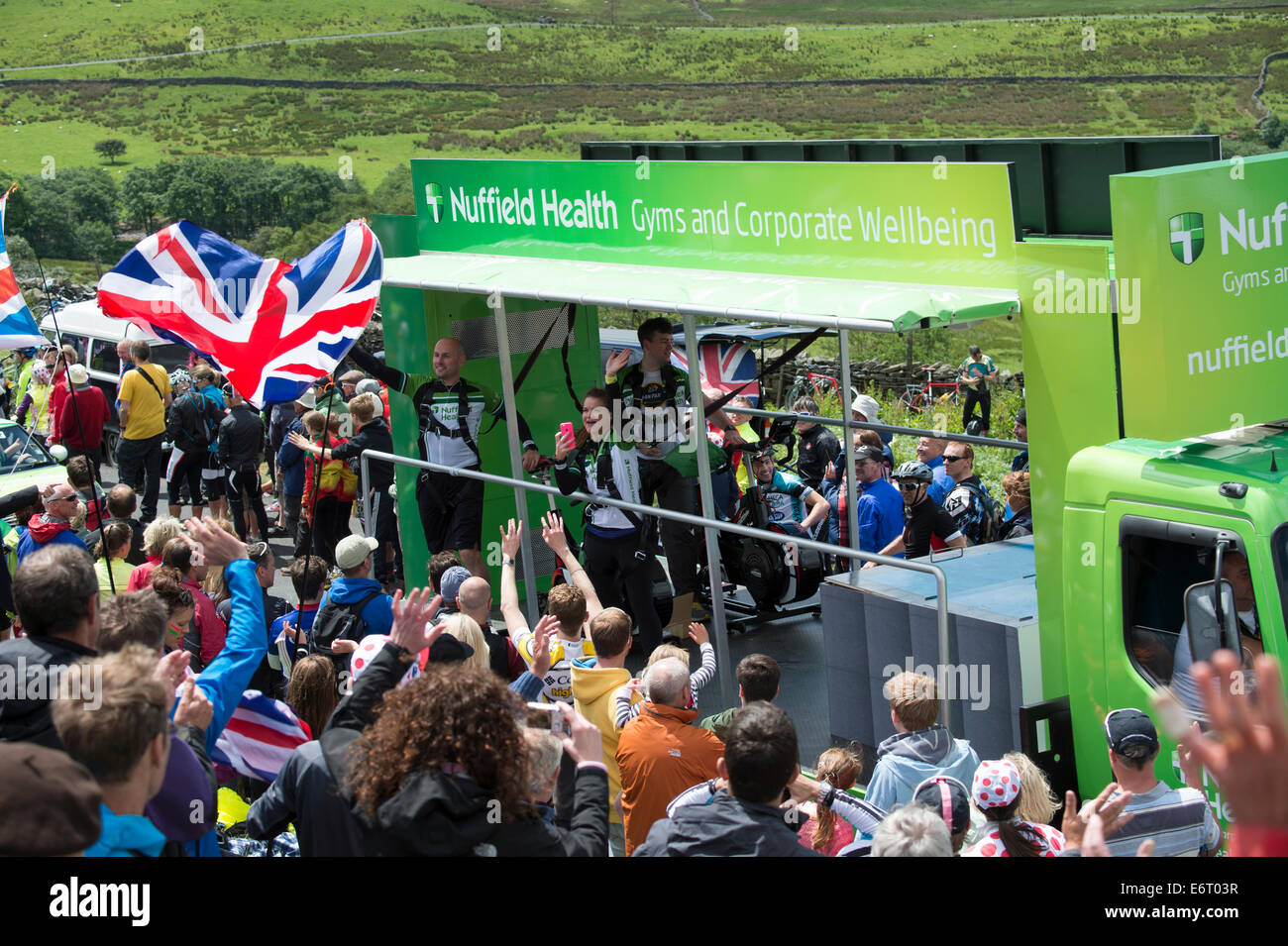 2014 Tour de France dans le Yorkshire sur le col des papillons Banque D'Images 2014 Tour de France dans le Yorkshire sur le col des papillons Banque D'Images
