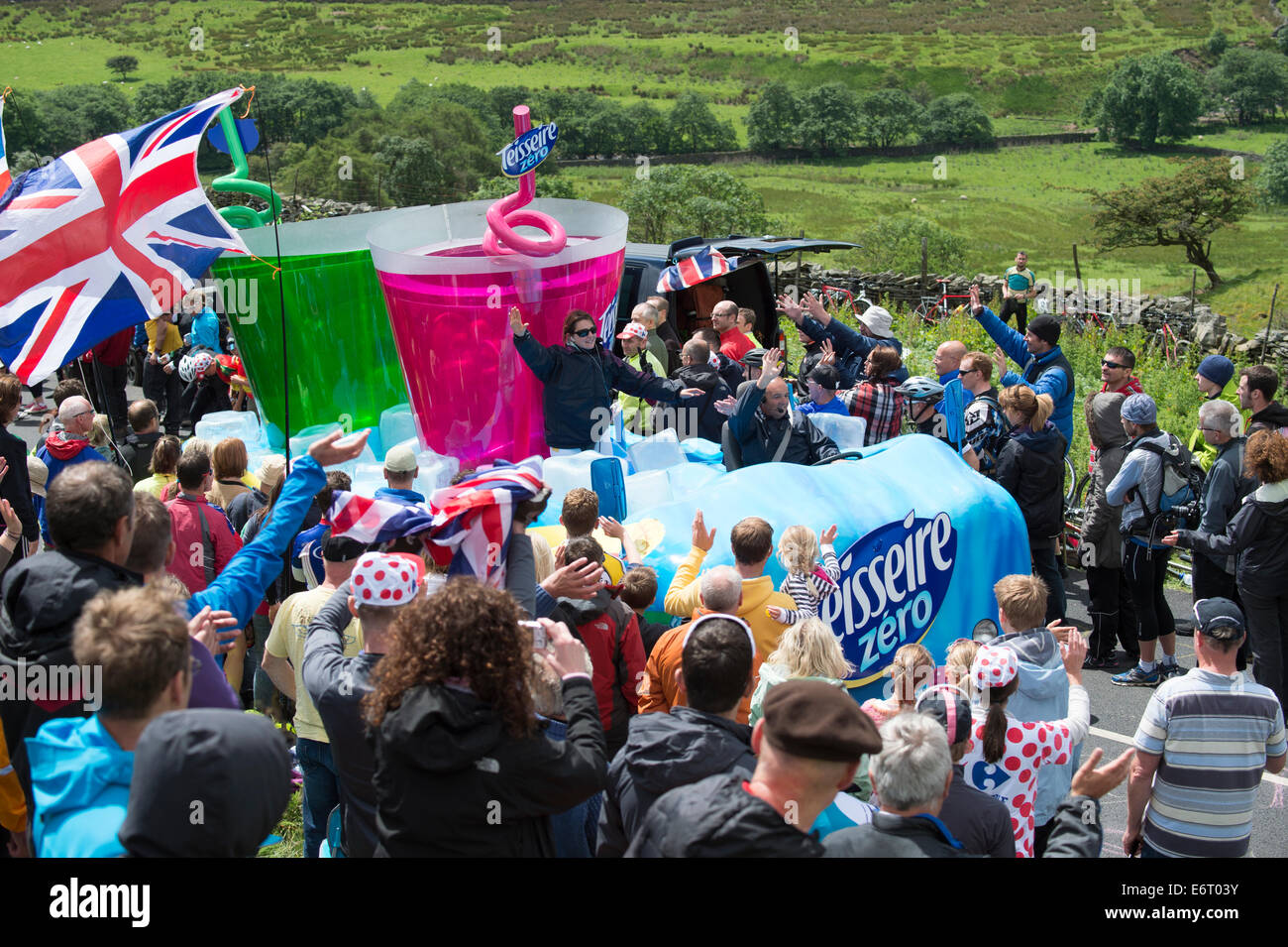 2014 Tour de France dans le Yorkshire sur le col des papillons Banque D'Images 2014 Tour de France dans le Yorkshire sur le col des papillons Banque D'Images