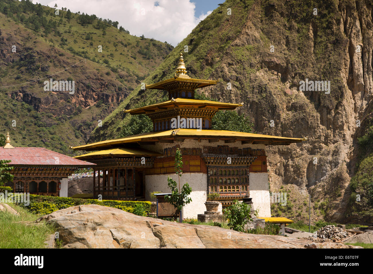 L'est du Bhoutan, Trashigang, Chazam, Gomphu Kora (GOM) pèlerinage du temple Banque D'Images
