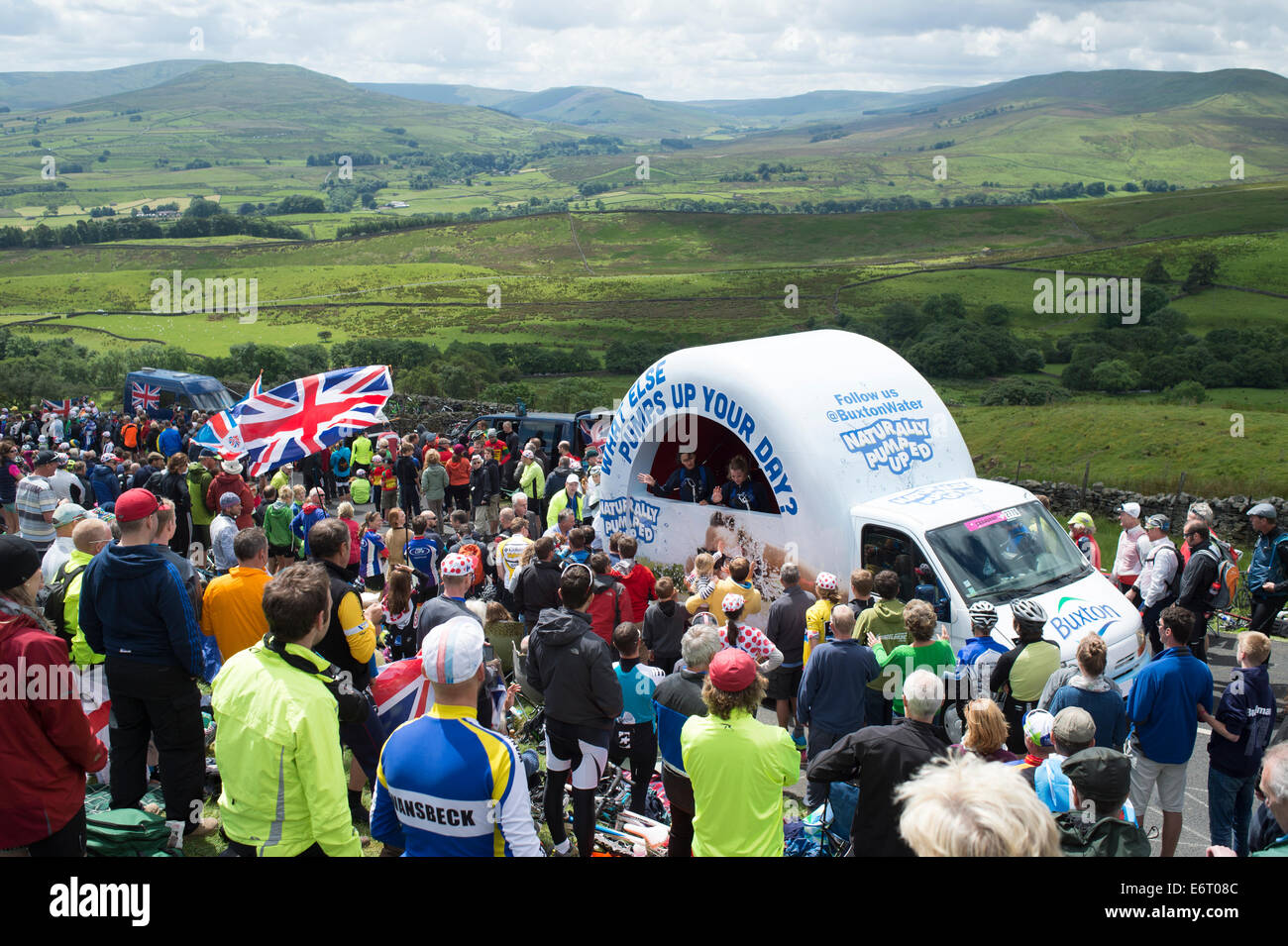 2014 Tour de France dans le Yorkshire sur le col des papillons Banque D'Images 2014 Tour de France dans le Yorkshire sur le col des papillons Banque D'Images