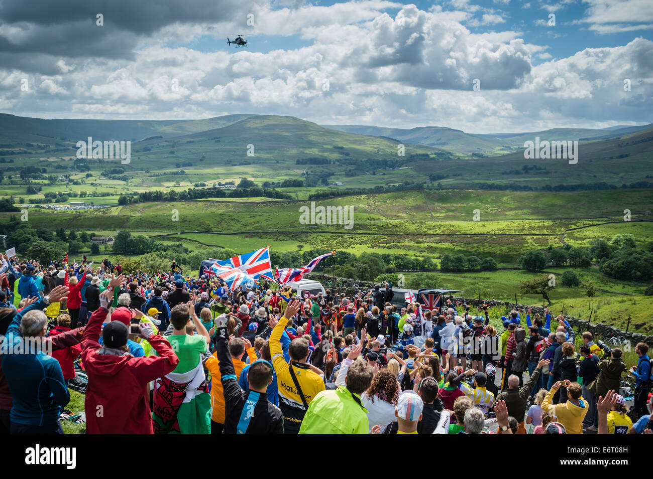 2014 Tour de France dans le Yorkshire sur le col des papillons Banque D'Images 2014 Tour de France dans le Yorkshire sur le col des papillons Banque D'Images