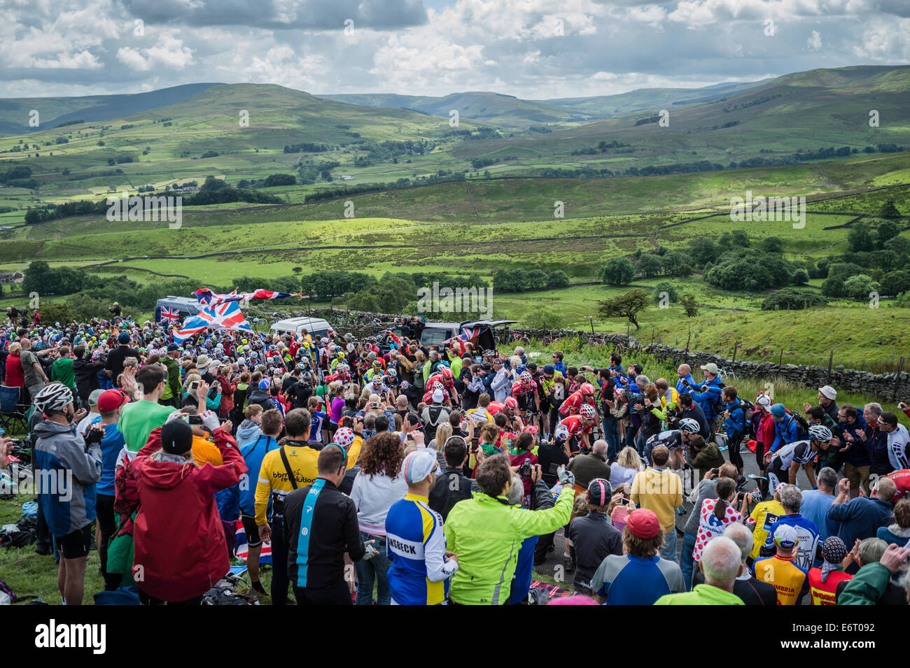 2014 Tour de France dans le Yorkshire sur le col des papillons Banque D'Images 2014 Tour de France dans le Yorkshire sur le col des papillons Banque D'Images