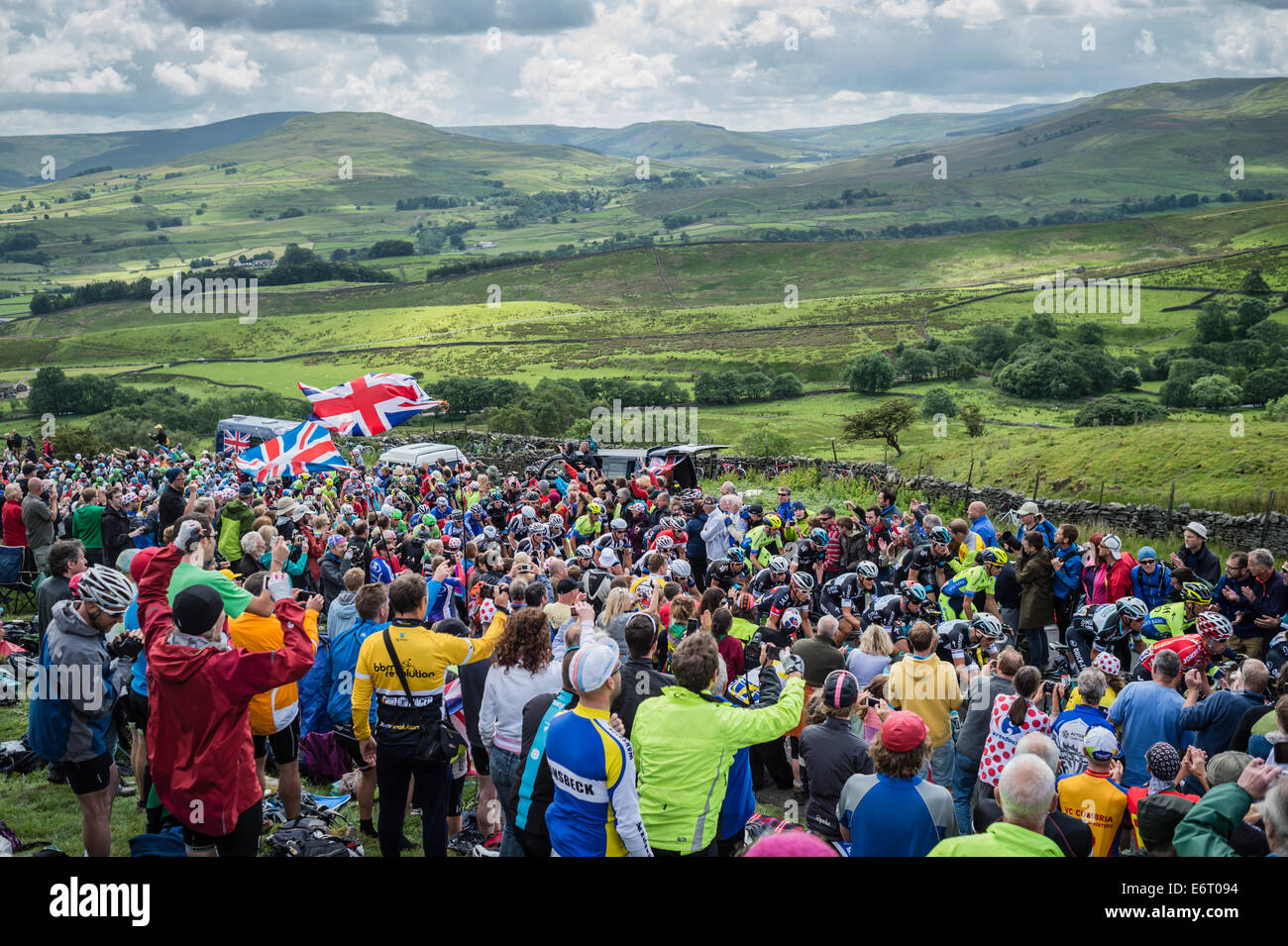 2014 Tour de France dans le Yorkshire sur le col des papillons Banque D'Images 2014 Tour de France dans le Yorkshire sur le col des papillons Banque D'Images