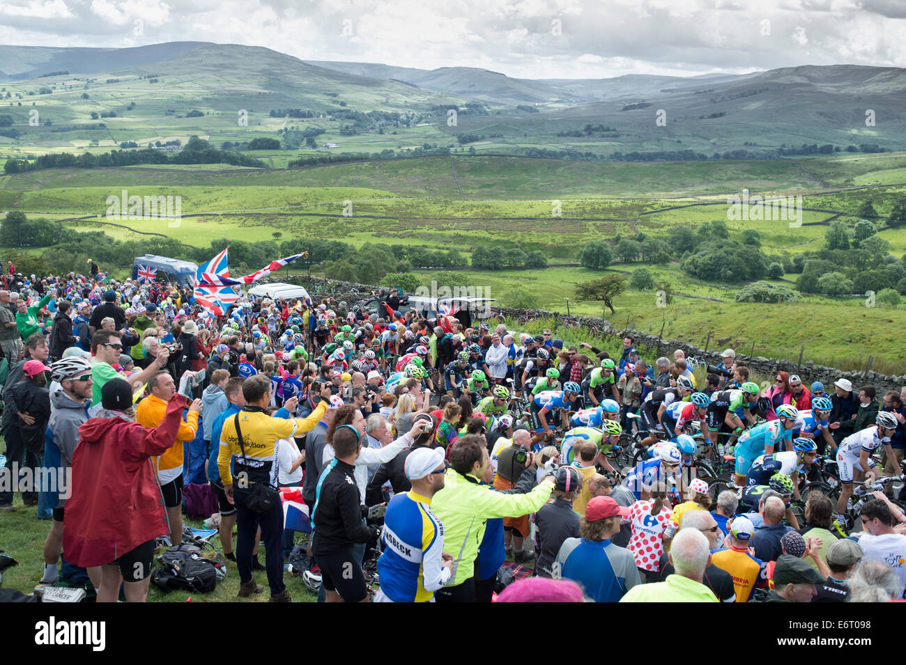 2014 Tour de France dans le Yorkshire sur le col des papillons Banque D'Images 2014 Tour de France dans le Yorkshire sur le col des papillons Banque D'Images