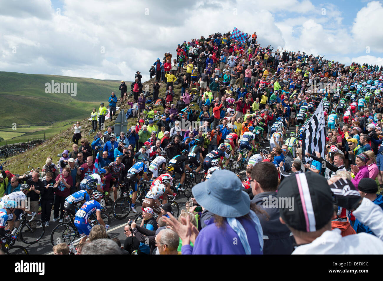 2014 Tour de France dans le Yorkshire sur le col des papillons Banque D'Images