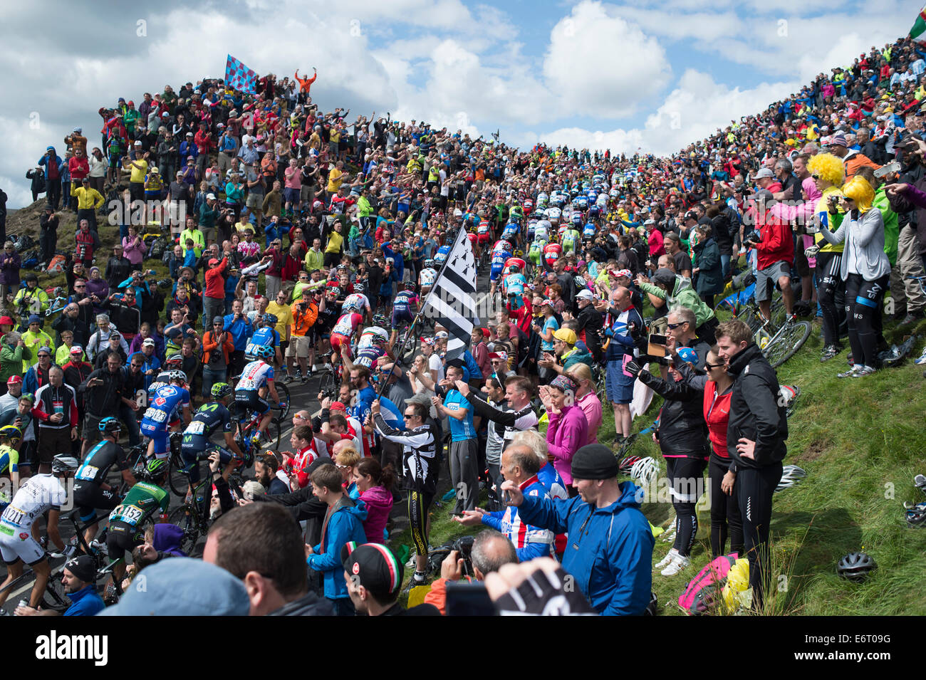 2014 Tour de France dans le Yorkshire sur le col des papillons Banque D'Images 2014 Tour de France dans le Yorkshire sur le col des papillons Banque D'Images