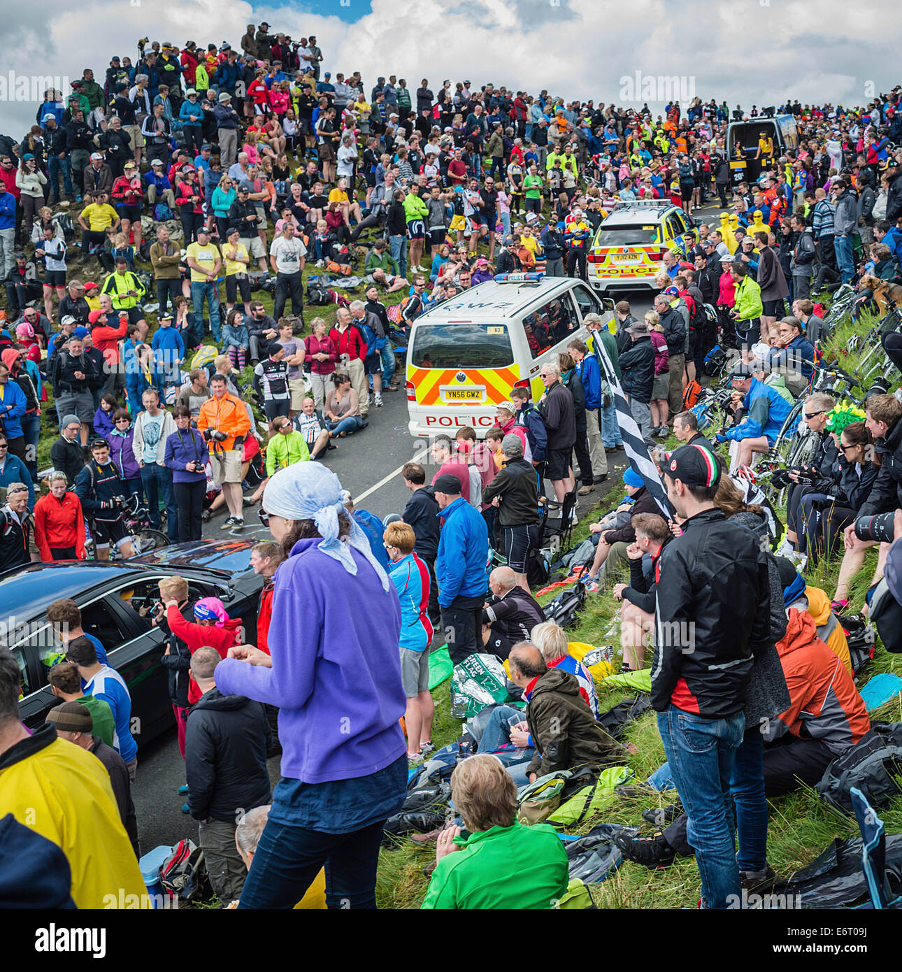 2014 Tour de France dans le Yorkshire sur le col des papillons Banque D'Images 2014 Tour de France dans le Yorkshire sur le col des papillons Banque D'Images
