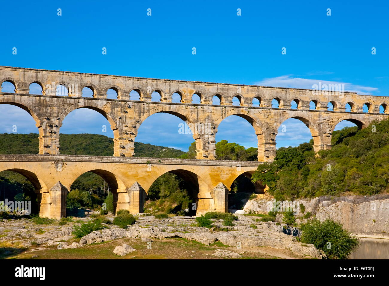 Pont du Gard, France Site du patrimoine mondial de l'UNESCO Banque D'Images