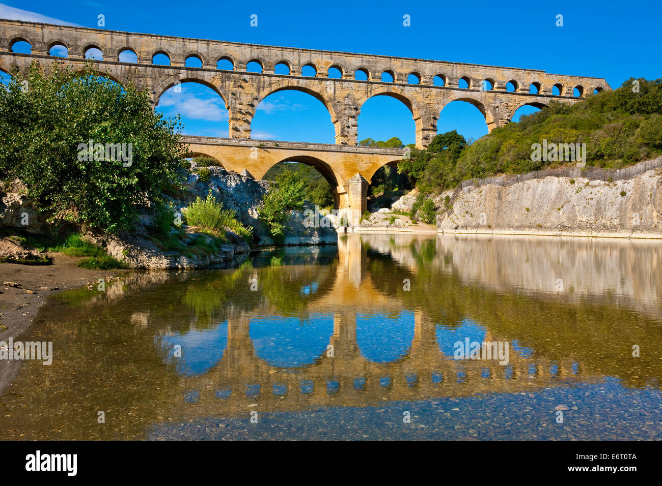 Pont du Gard, France Site du patrimoine mondial de l'UNESCO Banque D'Images