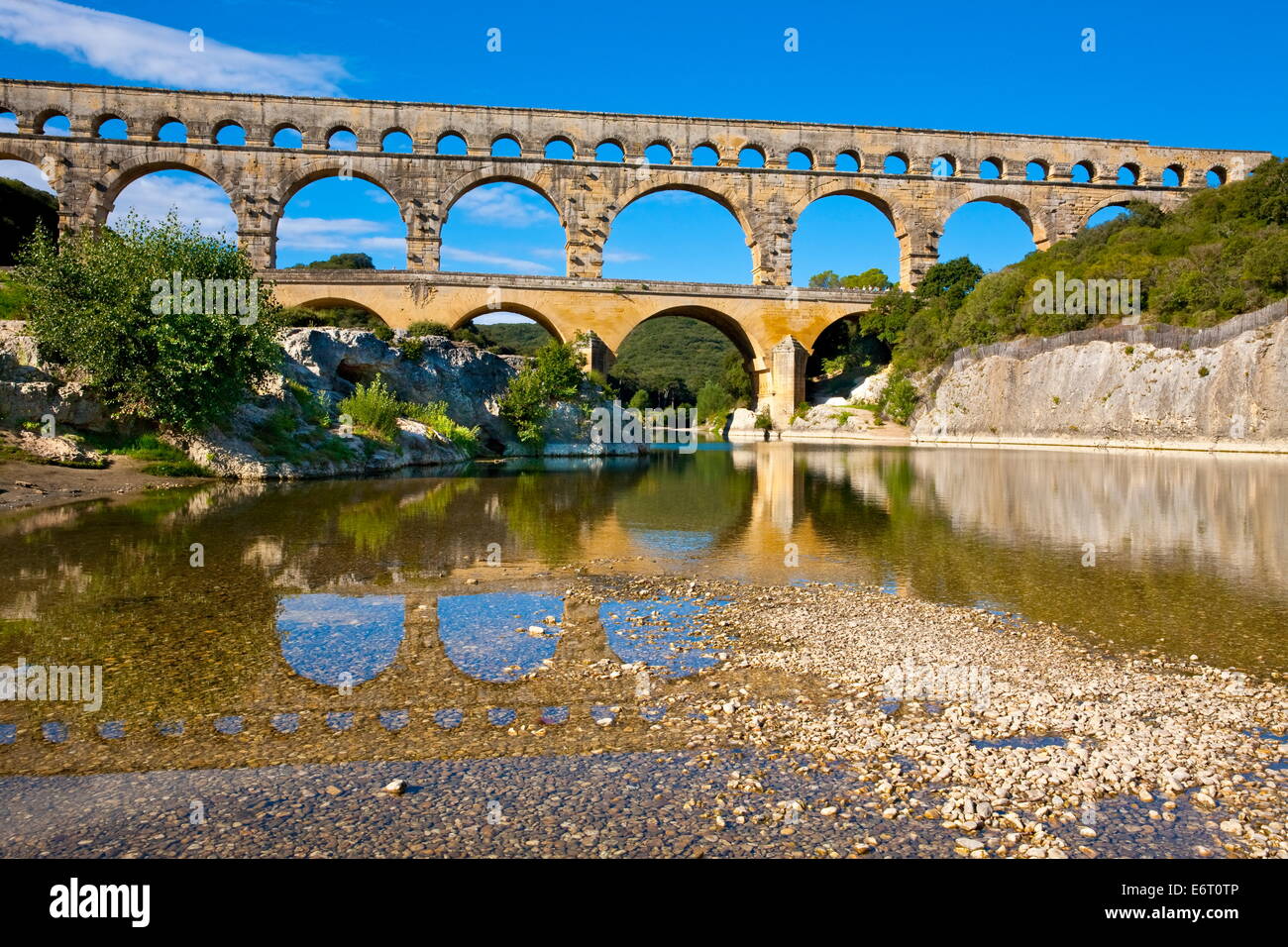 Pont du Gard, France Site du patrimoine mondial de l'UNESCO Banque D'Images