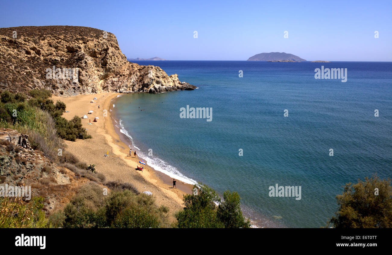 Le Kleisidi beach. Anafi, Cyclades, en Grèce. Banque D'Images