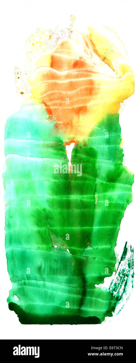 La couleur de l'eau coloré verser sur un papier Banque D'Images