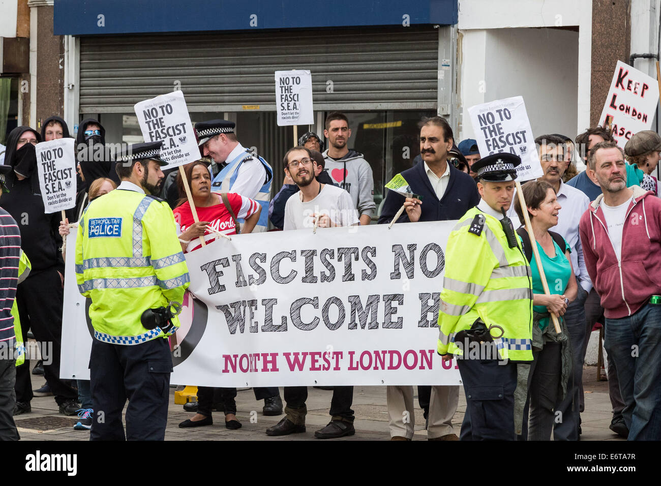 Londres, Royaume-Uni. 30e Août, 2014. Alliance Sud-est de l'extrême droite manifestation nationaliste 2014 Crédit : Guy Josse/Alamy Live News Banque D'Images