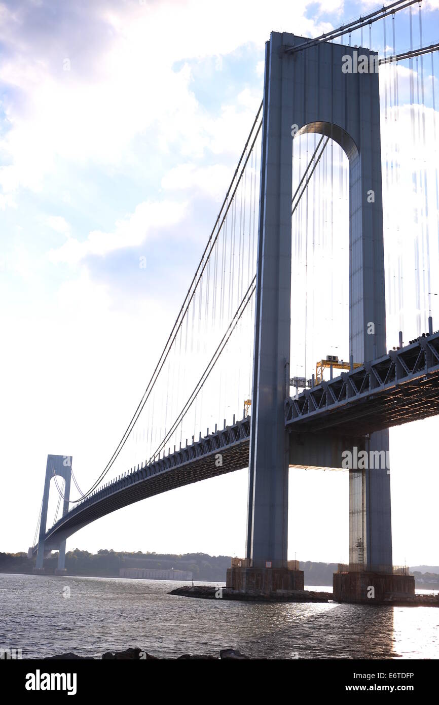 Le pont Verrazano-Narrows , le plus grand et le plus long pont de New York City Banque D'Images
